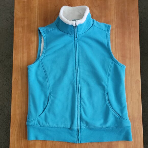 Women's L.L. Bean Blue Full Zip Fleece Lined Vest - M - Picture 3 of 6